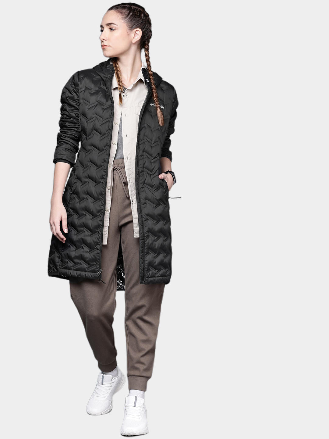 Columbia Women Black Delta Ridge Long Down Jacket