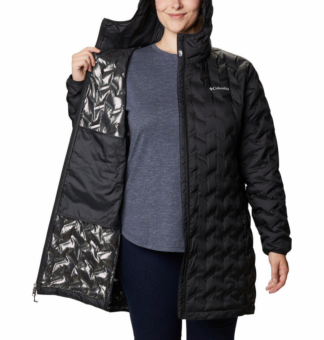 Columbia Women Black Delta Ridge Long Down Jacket