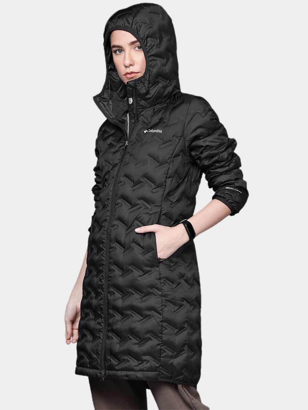 Columbia Women Black Delta Ridge Long Down Jacket