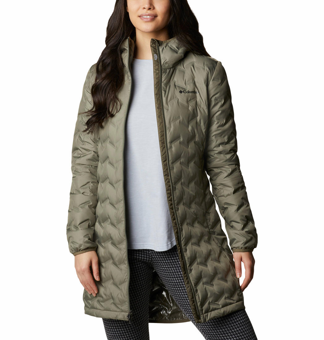 Columbia Women Olive Delta Ridge Long Down Jacket
