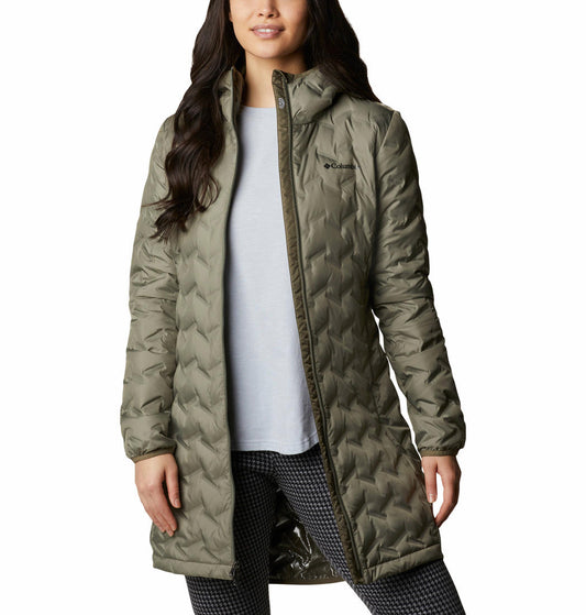 Columbia Women Olive Delta Ridge Long Down Jacket