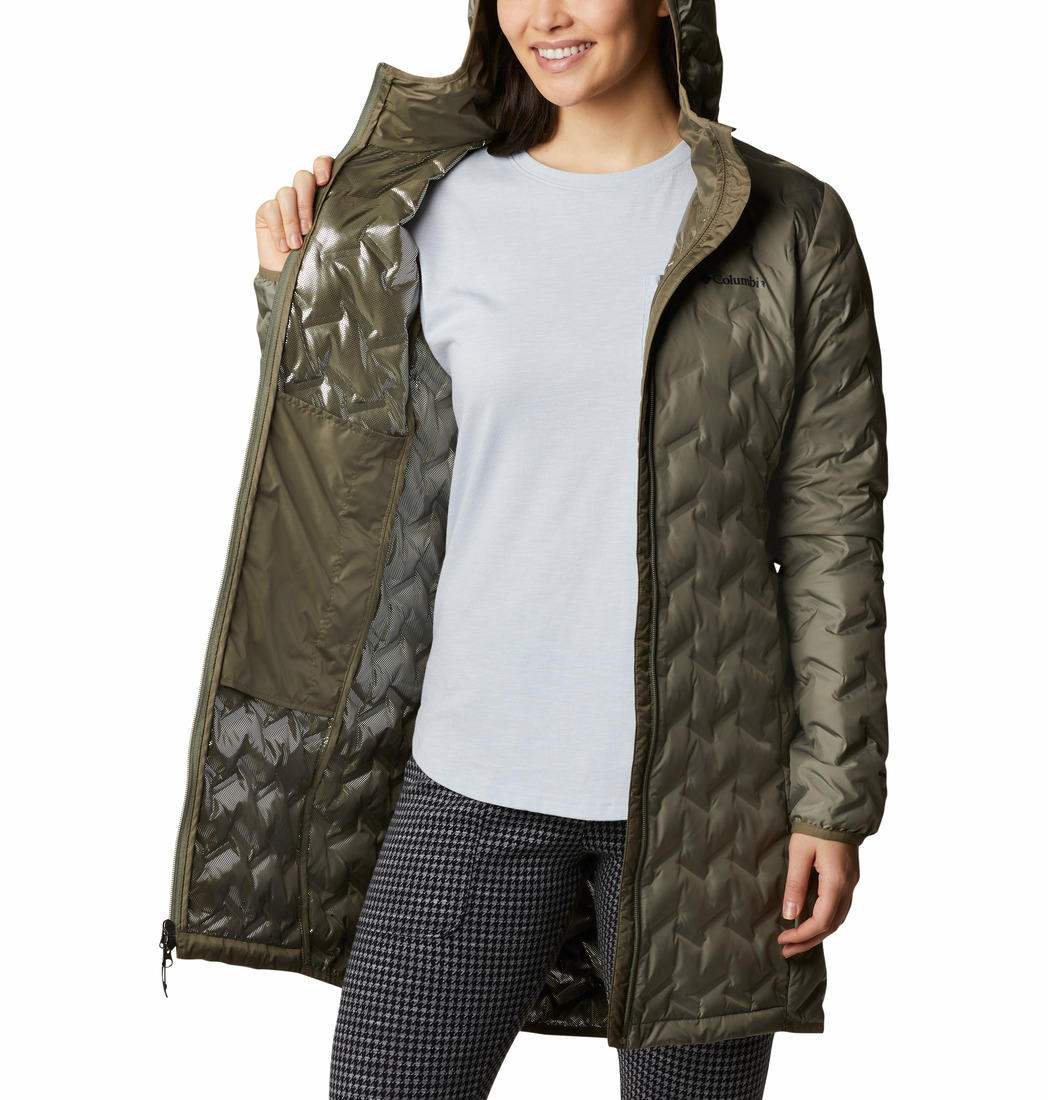 Columbia Women Olive Delta Ridge Long Down Jacket