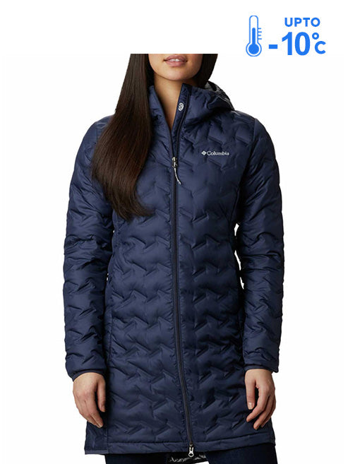 Columbia Women Blue Delta Ridge Long Down Jacket