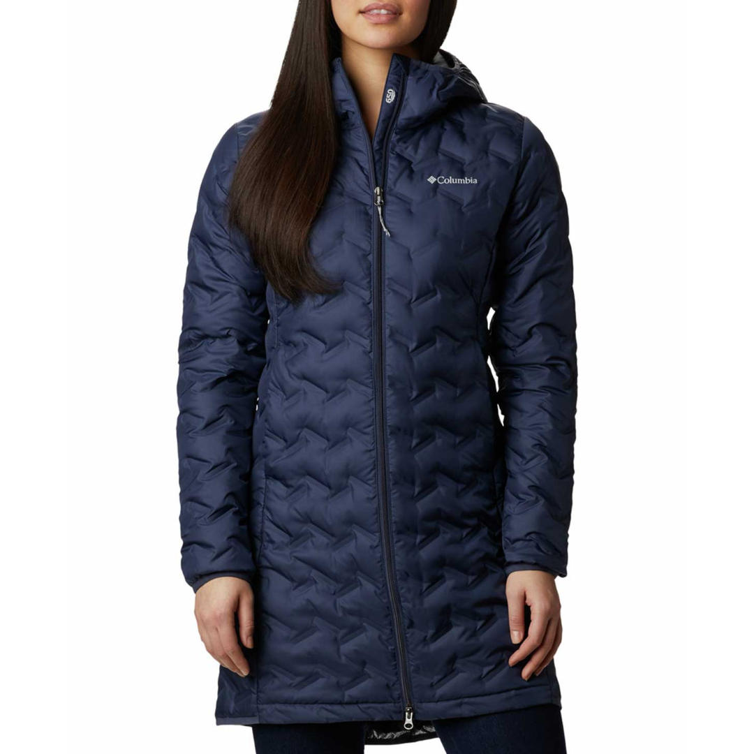 Columbia Women Blue Delta Ridge Long Down Jacket