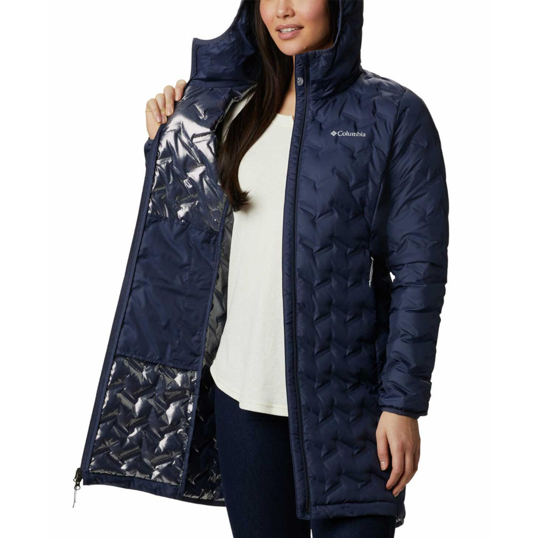 Columbia Women Blue Delta Ridge Long Down Jacket