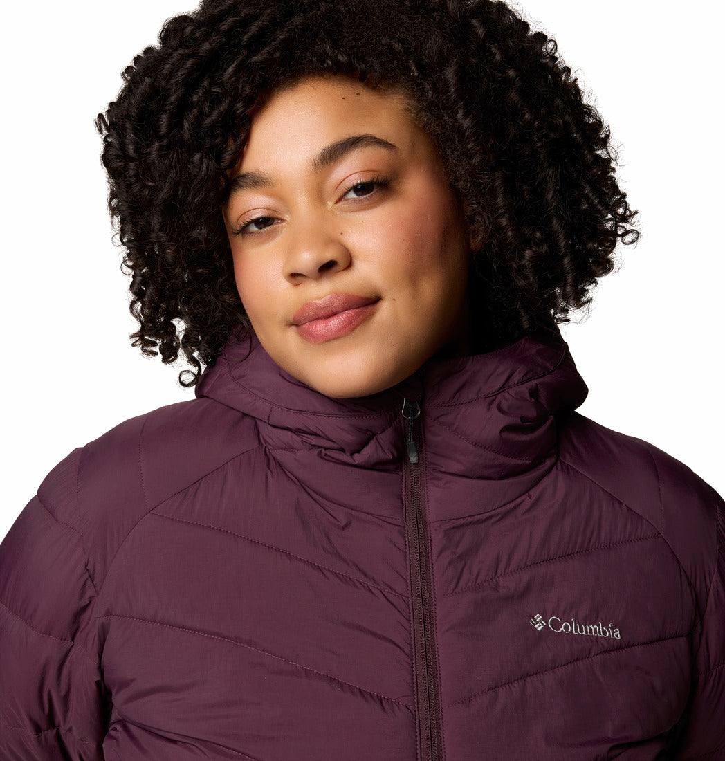 Columbia Women Red Omni-Heat Inifnity Joy Peak II Mid Hooded Down Jacket (Plus Size)