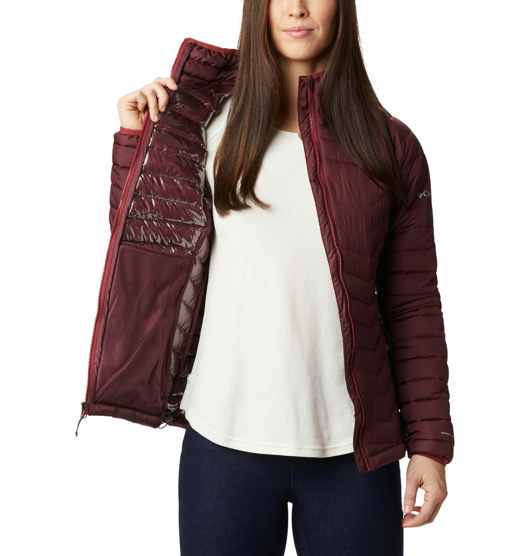 Columbia Women Maroon Powder Lite Jacket