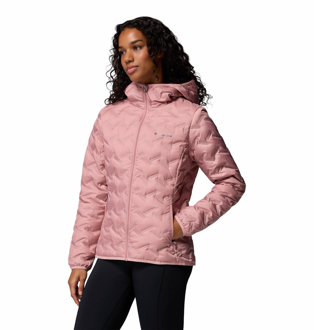 Columbia Women Pink Delta Ridge II Down Hooded Jacket (Plus Size)