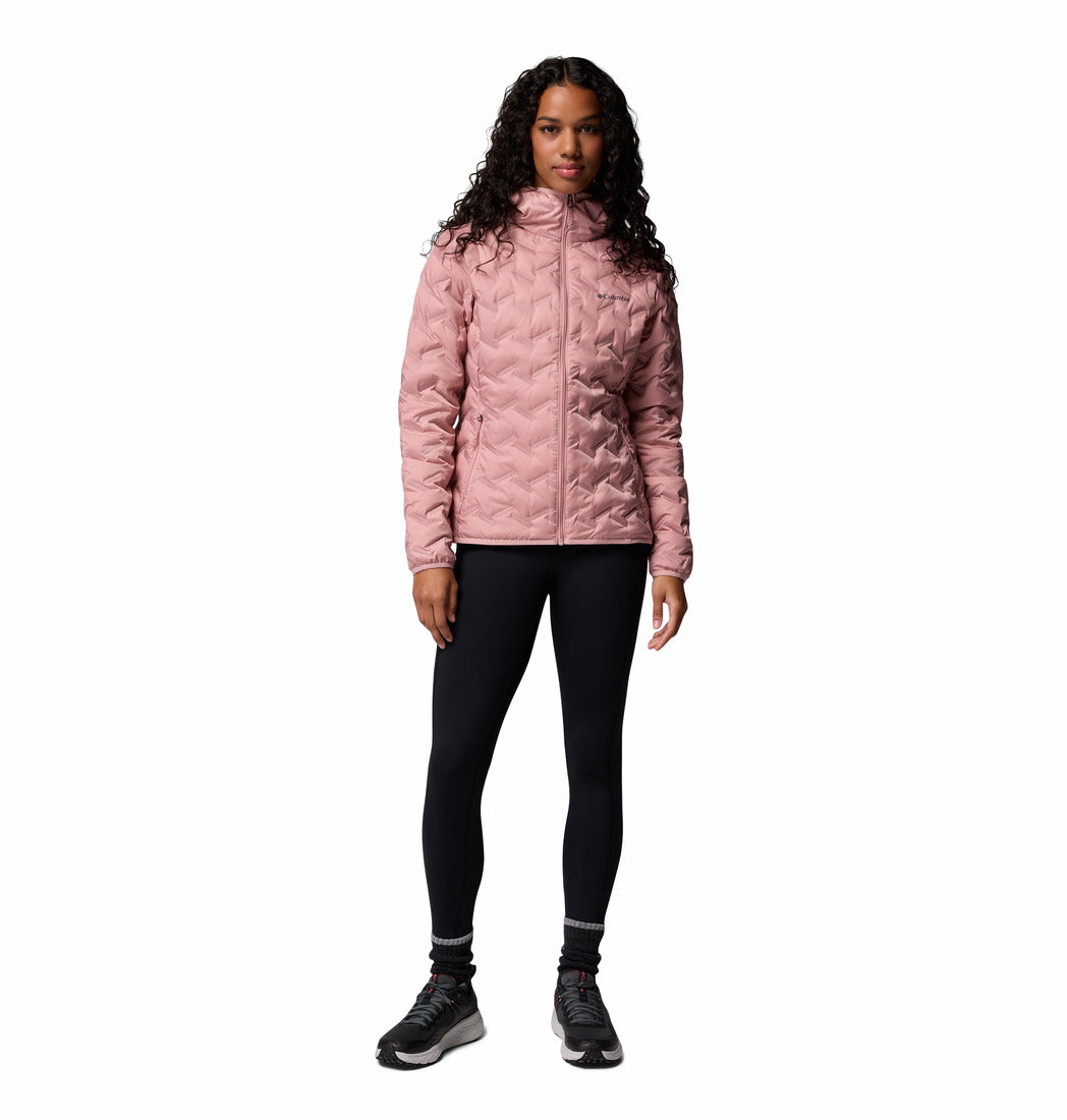 Columbia Women Pink Delta Ridge II Down Hooded Jacket (Plus Size)
