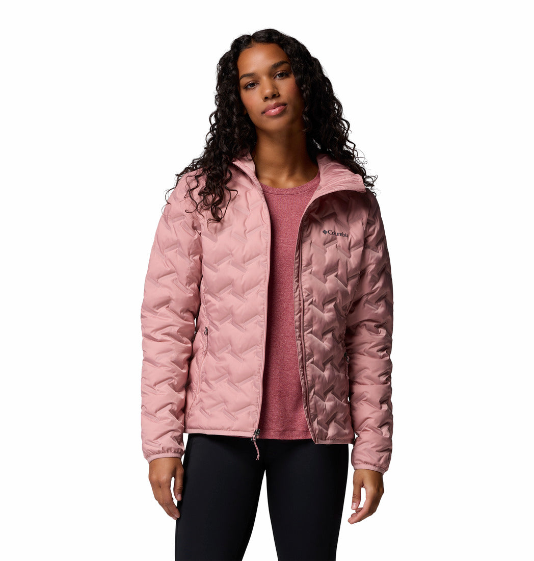 Columbia Women Pink Delta Ridge II Down Hooded Jacket (Plus Size)