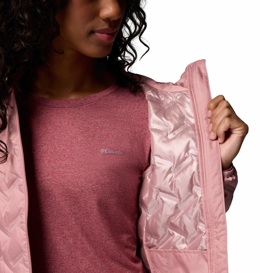 Columbia Women Pink Delta Ridge II Down Hooded Jacket (Plus Size)