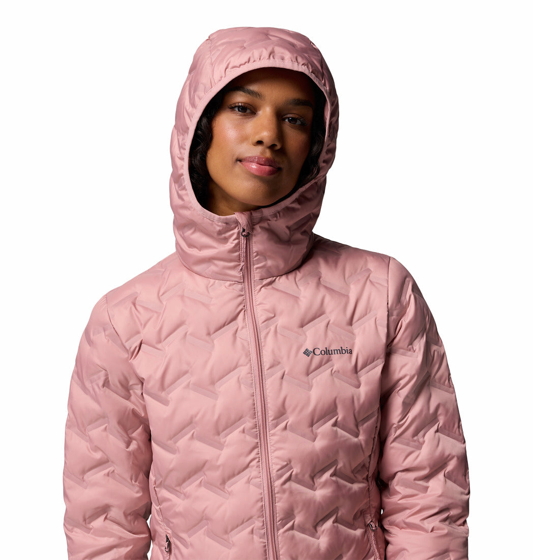 Columbia Women Pink Delta Ridge II Down Hooded Jacket (Plus Size)