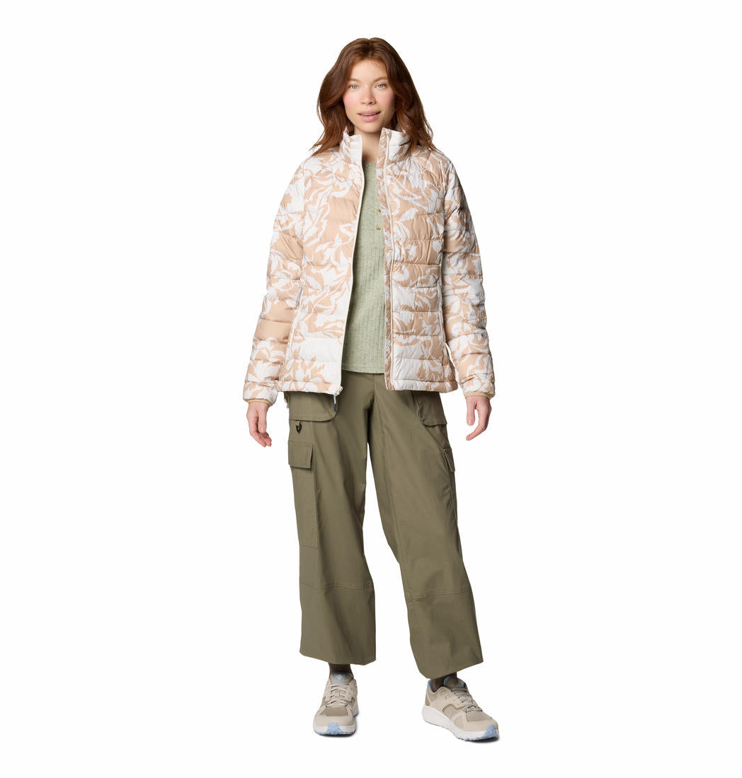 Columbia Womens Brown Powder Lite II Printed Full Zip Jacket