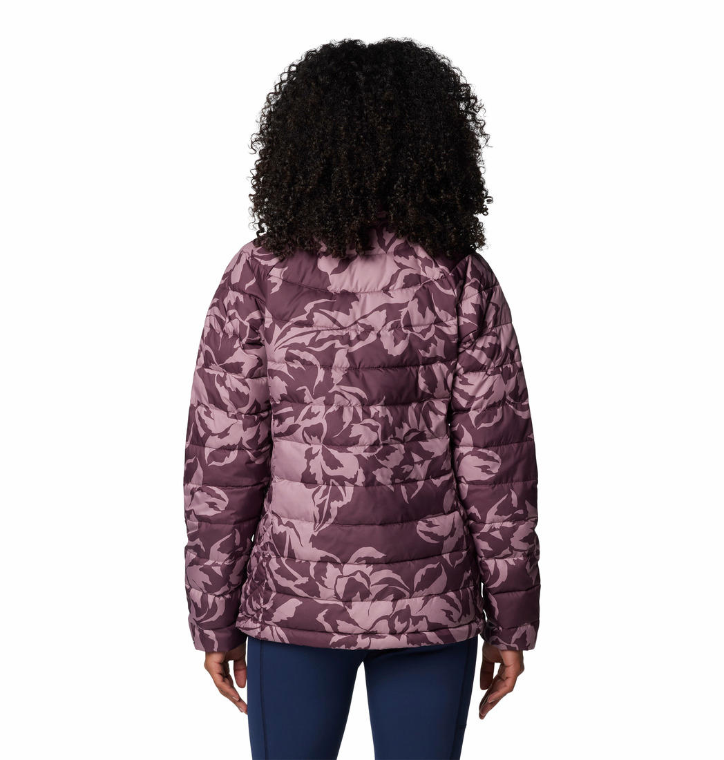 Columbia Women Red Powder Lite II Printed Full Zip Jacket