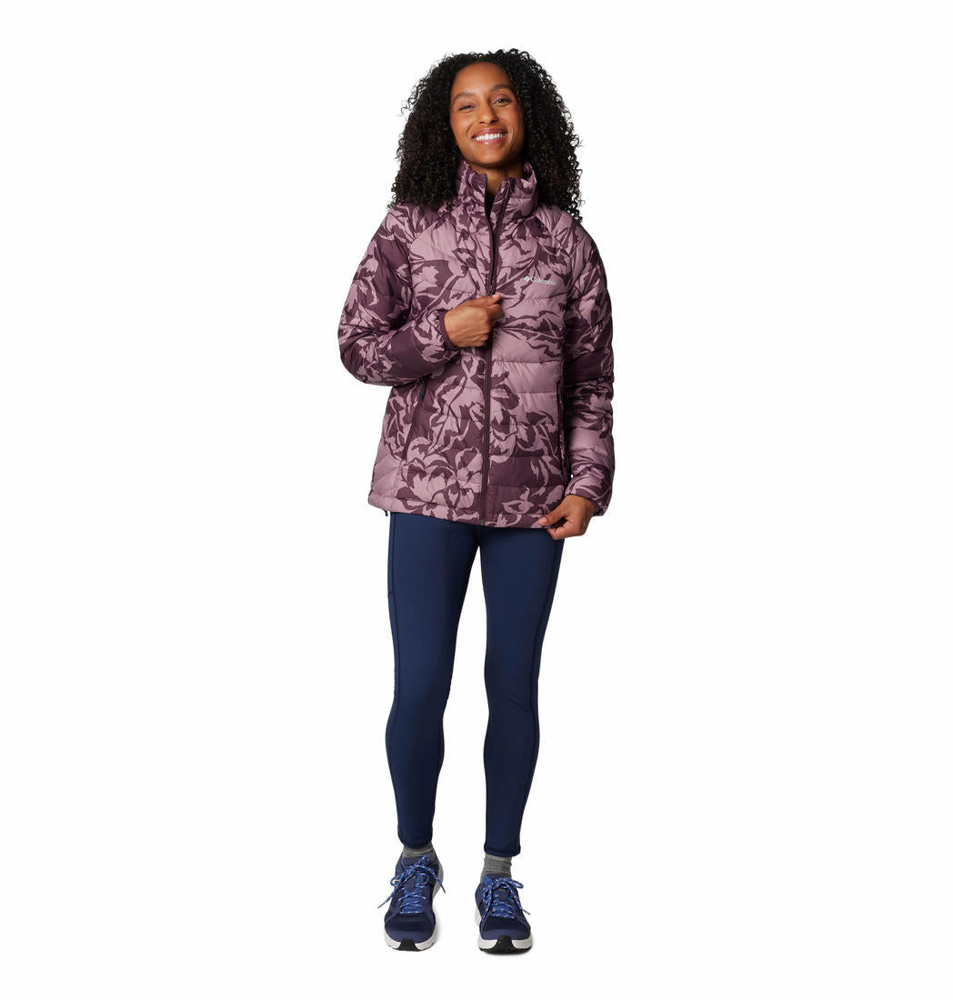 Columbia Women Red Powder Lite II Printed Full Zip Jacket