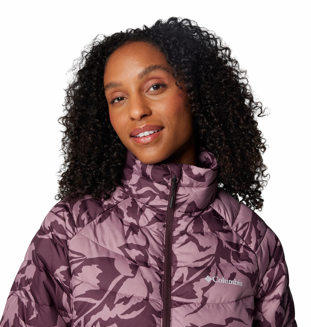 Columbia Women Red Powder Lite II Printed Full Zip Jacket