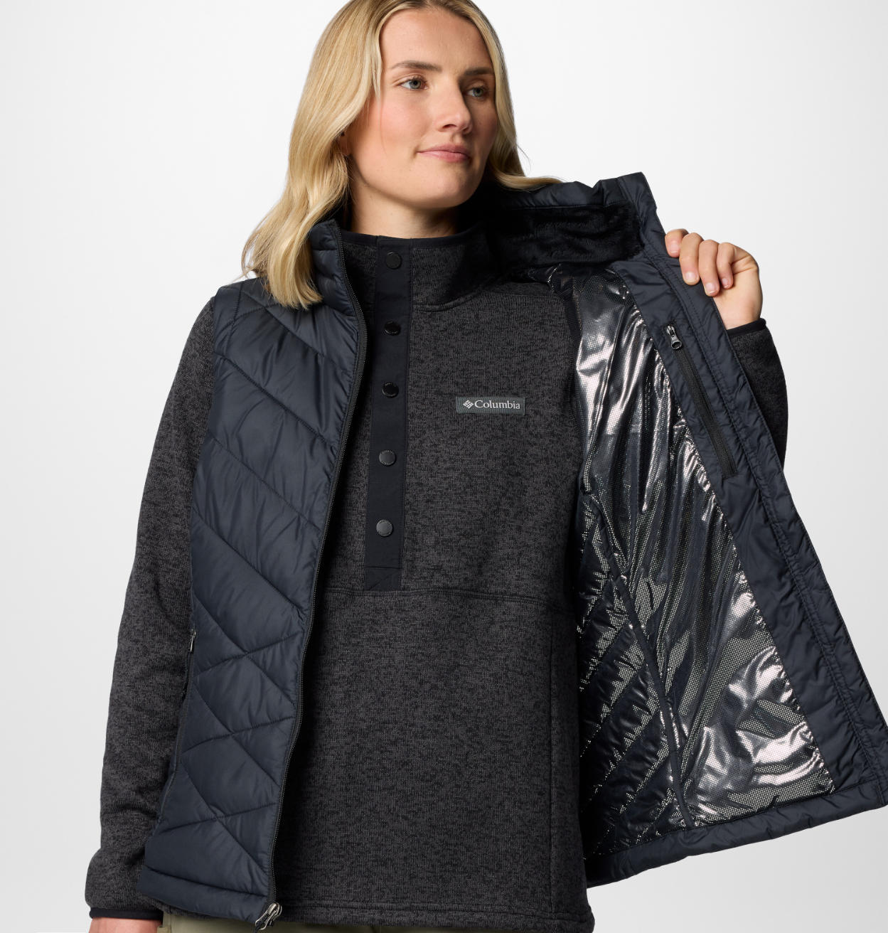 Columbia Womens Black Omni-Heat Reflective Heavenly II Vest