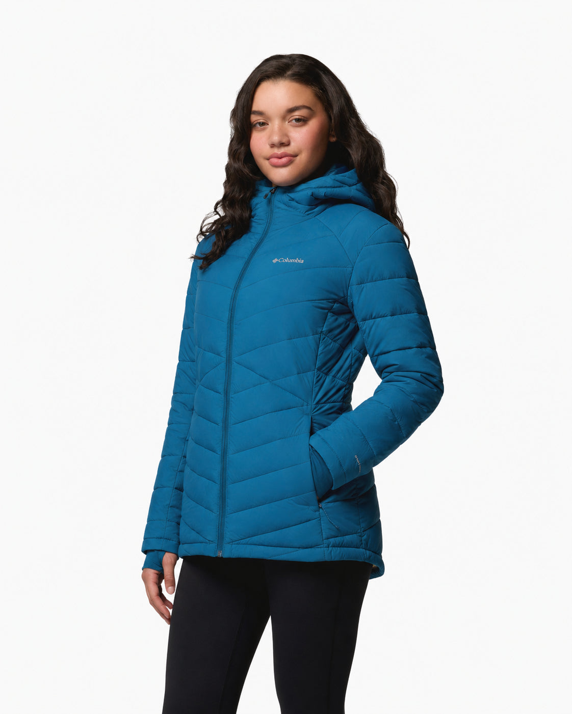 women blue omni heat infinity joy peak ii down jacket