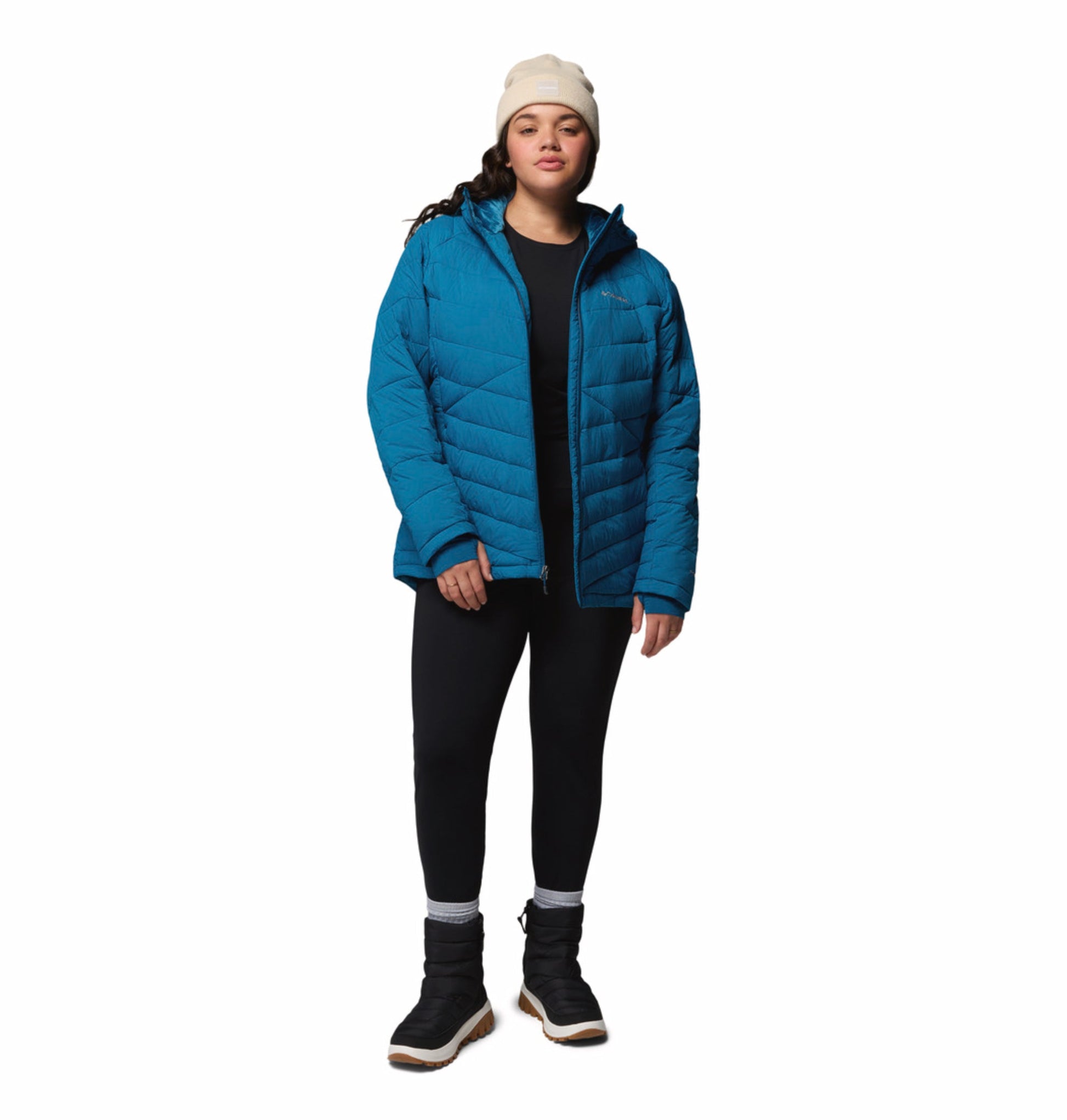 women blue omni heat infinity joy peak ii down jacket