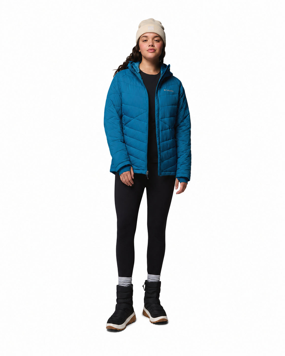 women blue omni heat infinity joy peak ii down jacket
