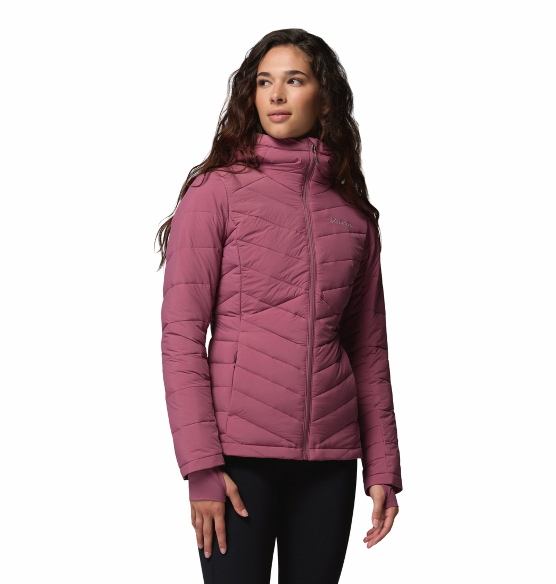 women purple omni heat infinity joy peak ii down jacket