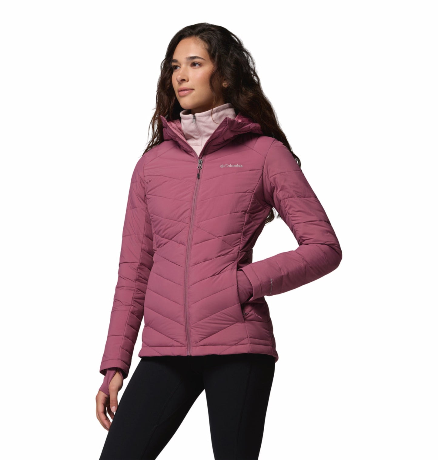 women purple omni heat infinity joy peak ii down jacket