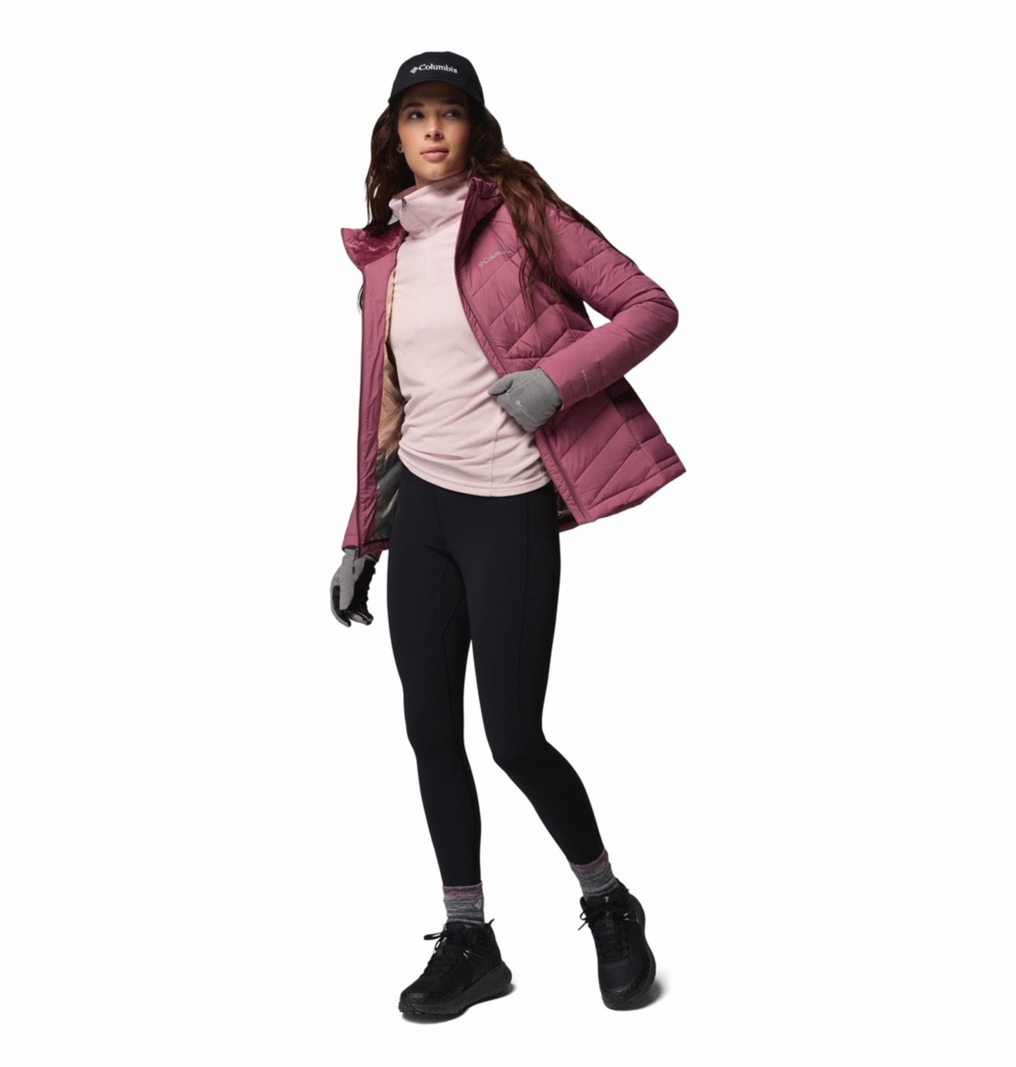 women purple omni heat infinity joy peak ii down jacket