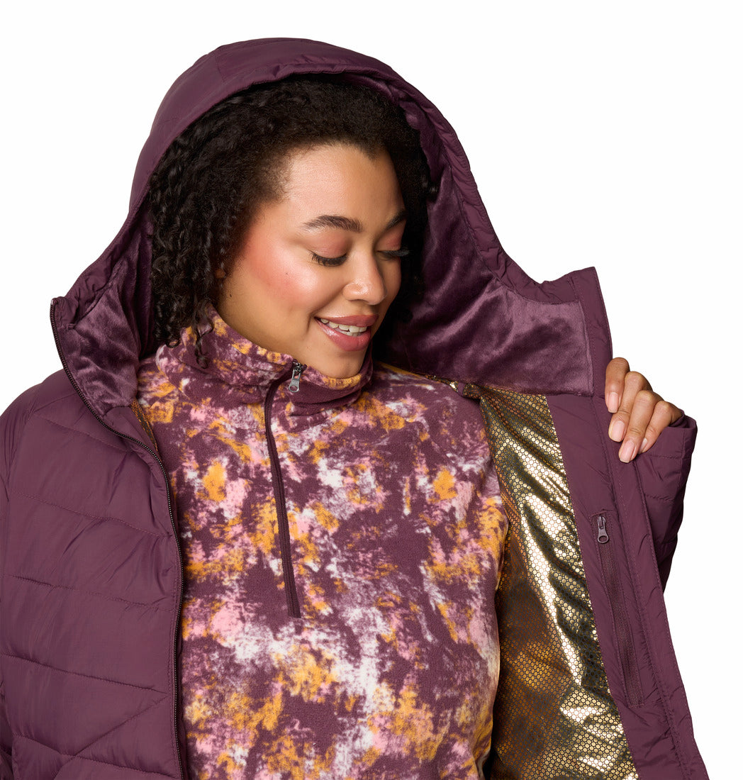 Columbia Women Red Joy Peak Hooded Jacket (Plus Size)