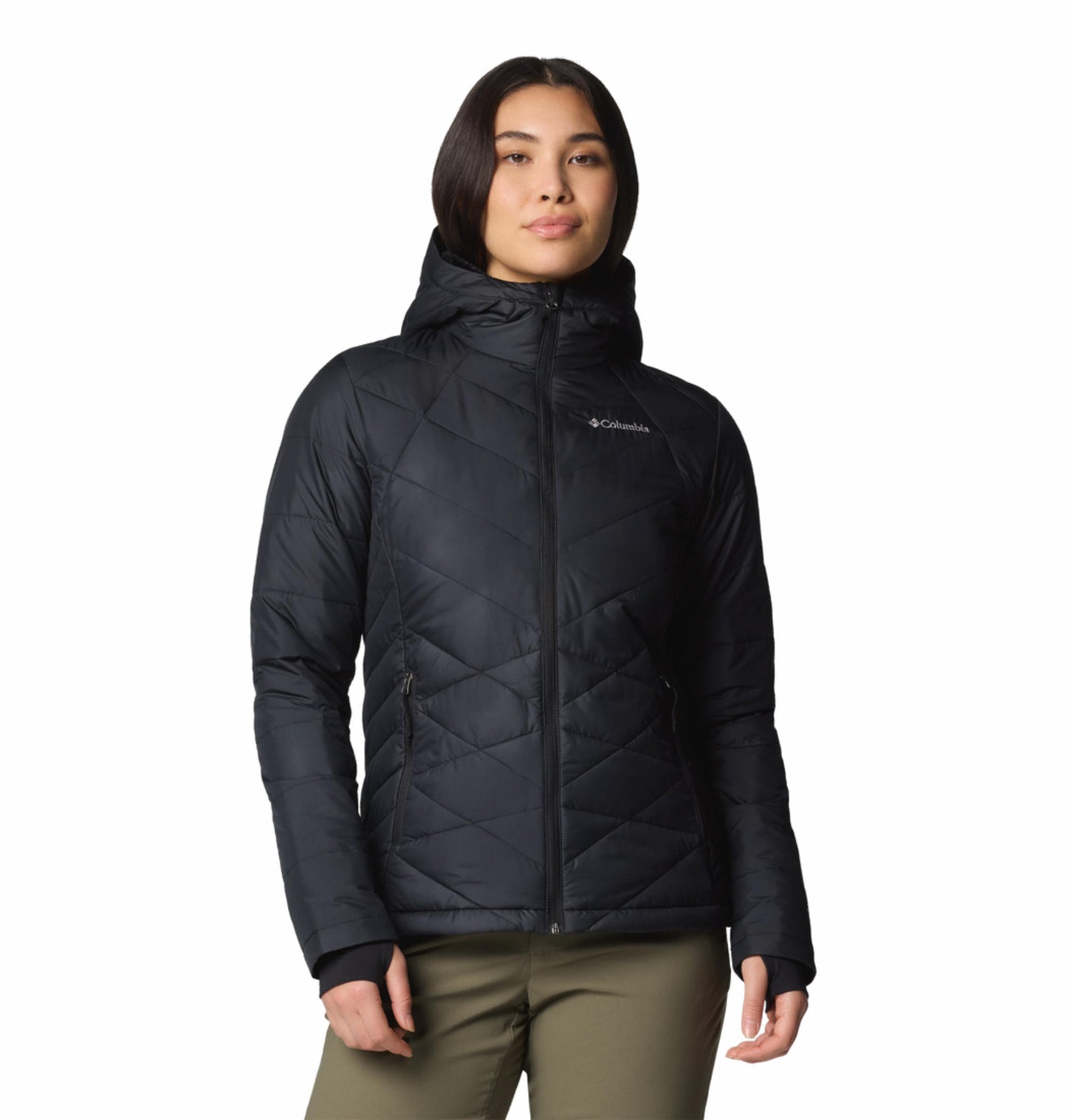 Columbia Womens Black Omni-Heat Reflective Heavenly Hooded Jacket