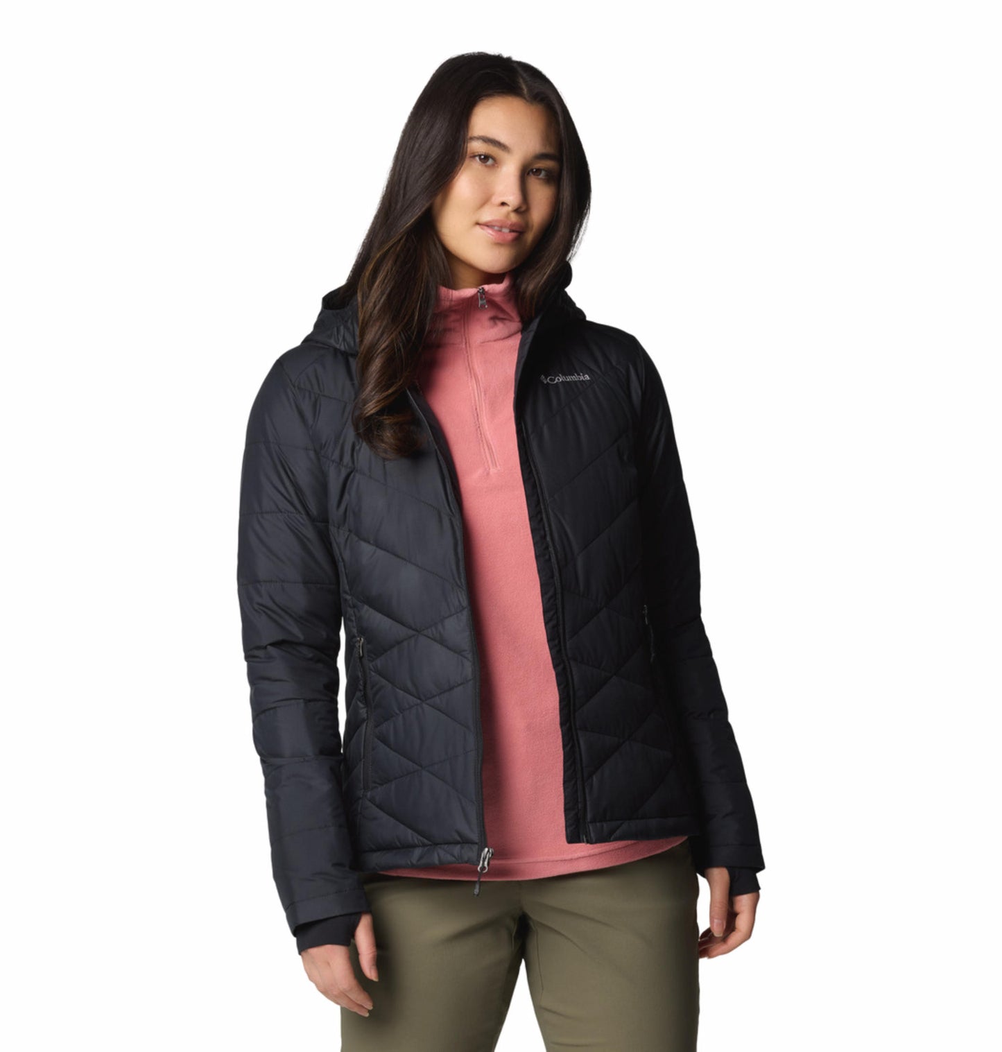 Columbia Womens Black Omni-Heat Reflective Heavenly Hooded Jacket