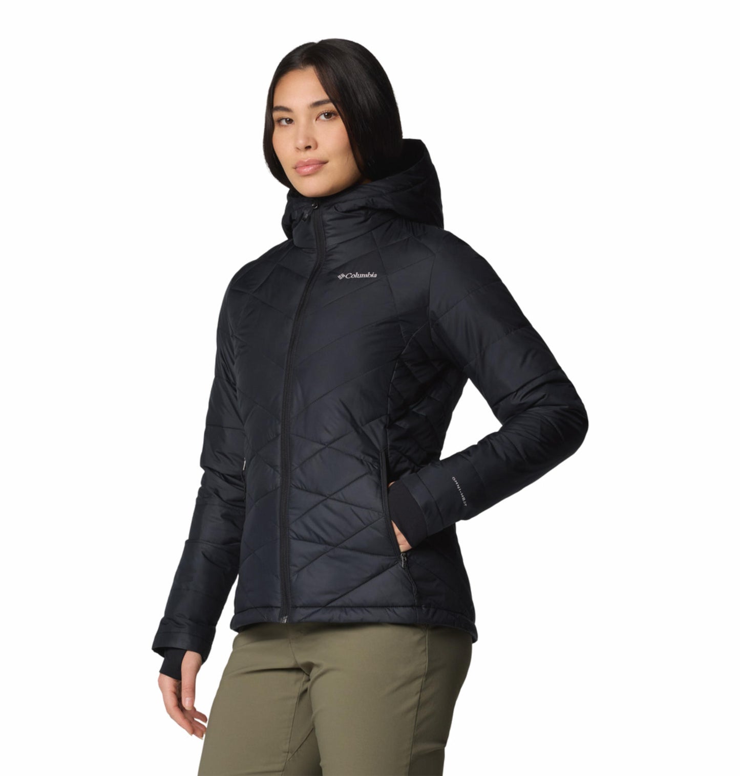 Columbia Womens Black Omni-Heat Reflective Heavenly Hooded Jacket