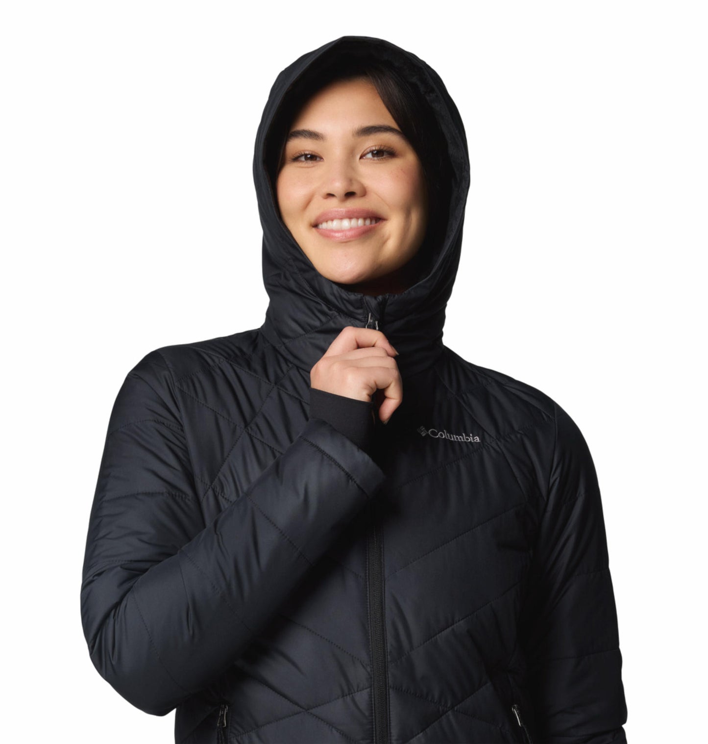 Columbia Womens Black Omni-Heat Reflective Heavenly Hooded Jacket