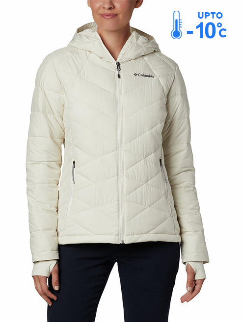 Columbia Women’s White Omni-Heat Reflective Down Jacket with Hood