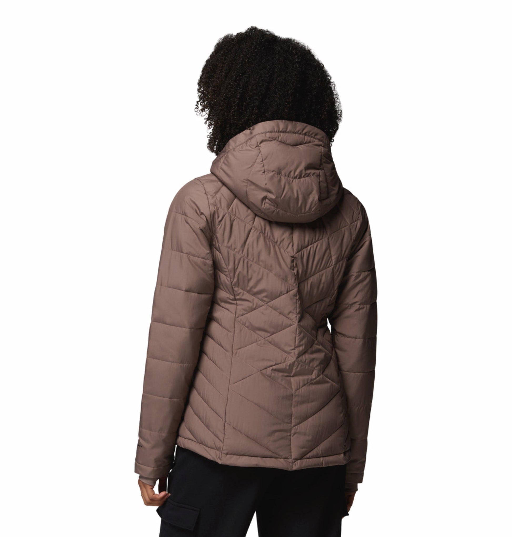 women brown omni heat reflective heavenly down jacket