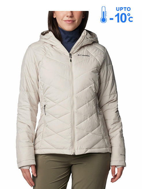 Columbia Women’s Beige Omni-Heat Reflective Heavenly Hooded Down Jacket