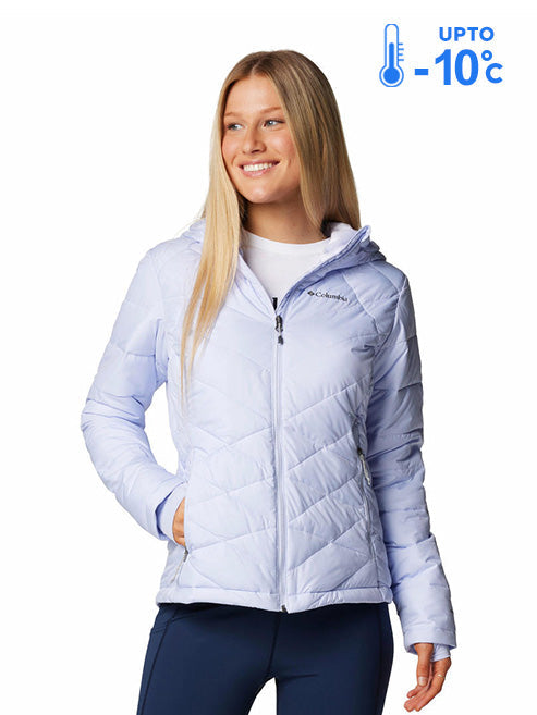 Columbia Women’s Purple Omni-Heat Reflective Heavenly Hooded Down Jacket