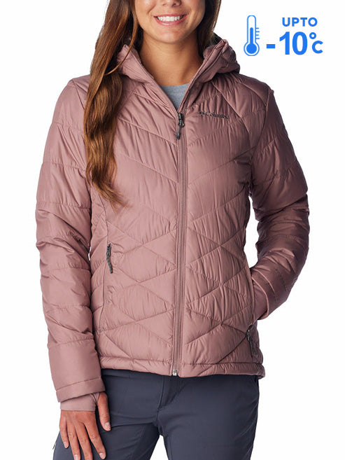 Columbia Women Red Omni-Heat Reflective Heavenly Hooded Down Jacket