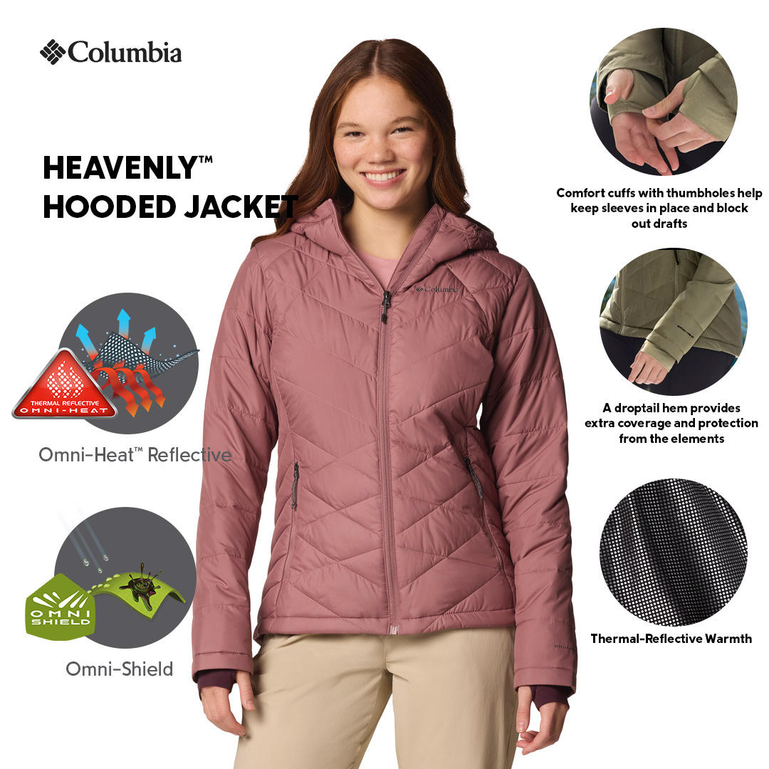 Columbia Womens Pink Omni-Heat Reflective Heavenly Hooded Jacket
