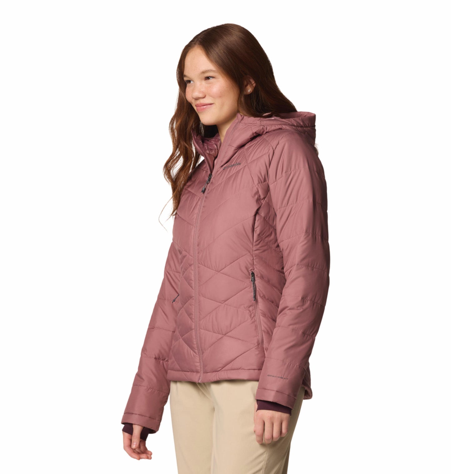 Columbia Womens Pink Omni-Heat Reflective Heavenly Hooded Jacket