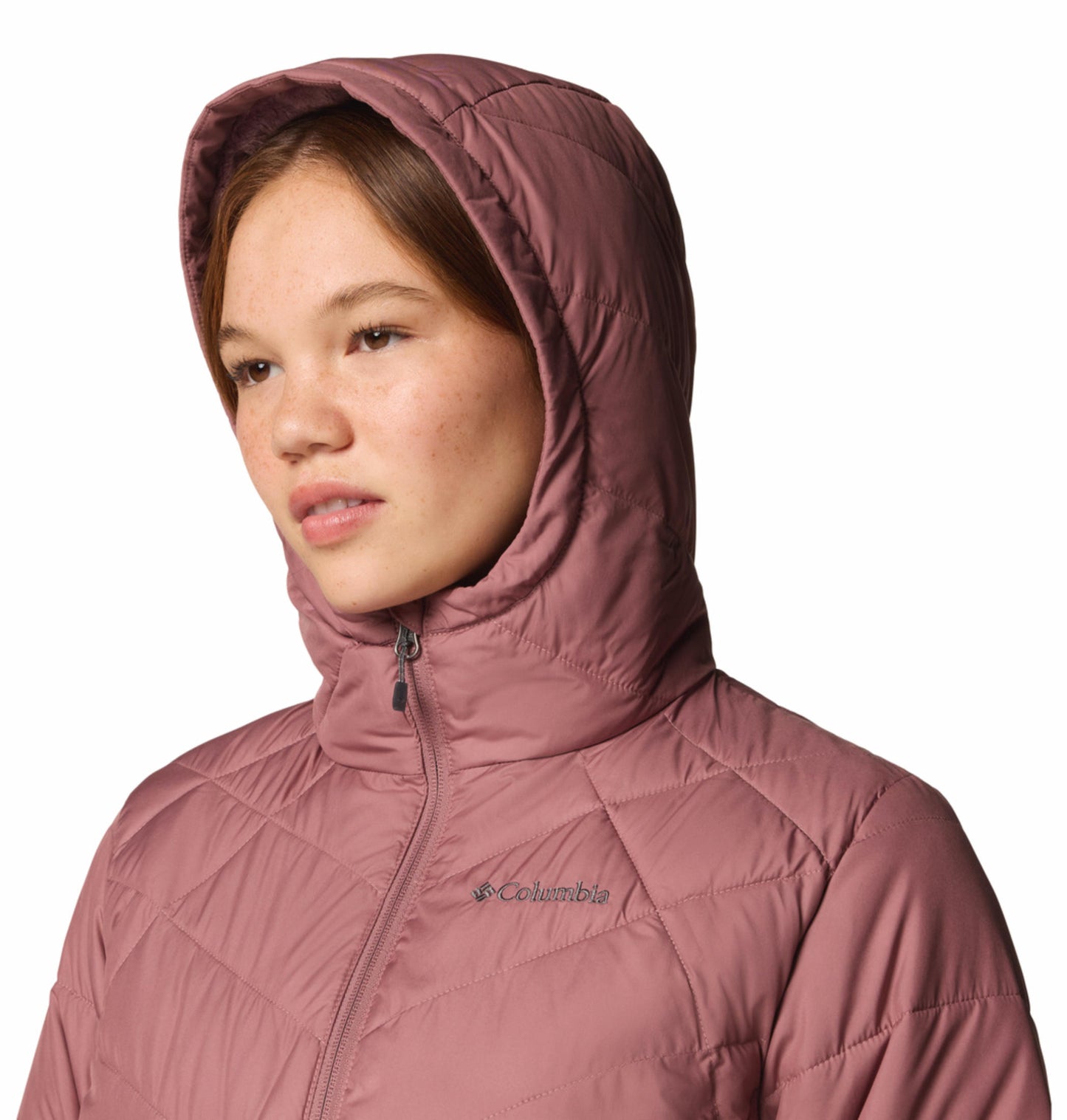 Columbia Womens Pink Omni-Heat Reflective Heavenly Hooded Jacket