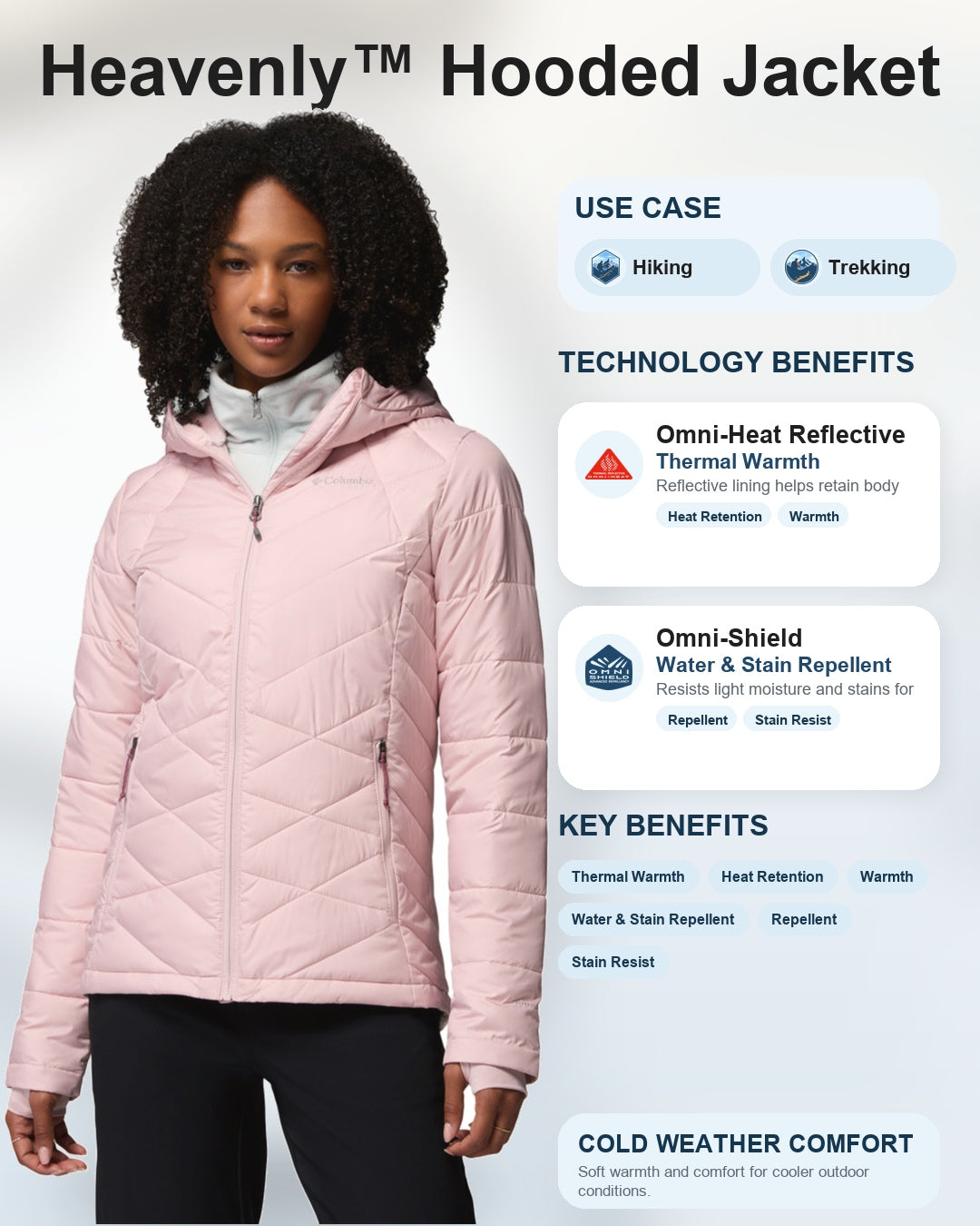 women red omni heat reflective heavenly down jacket