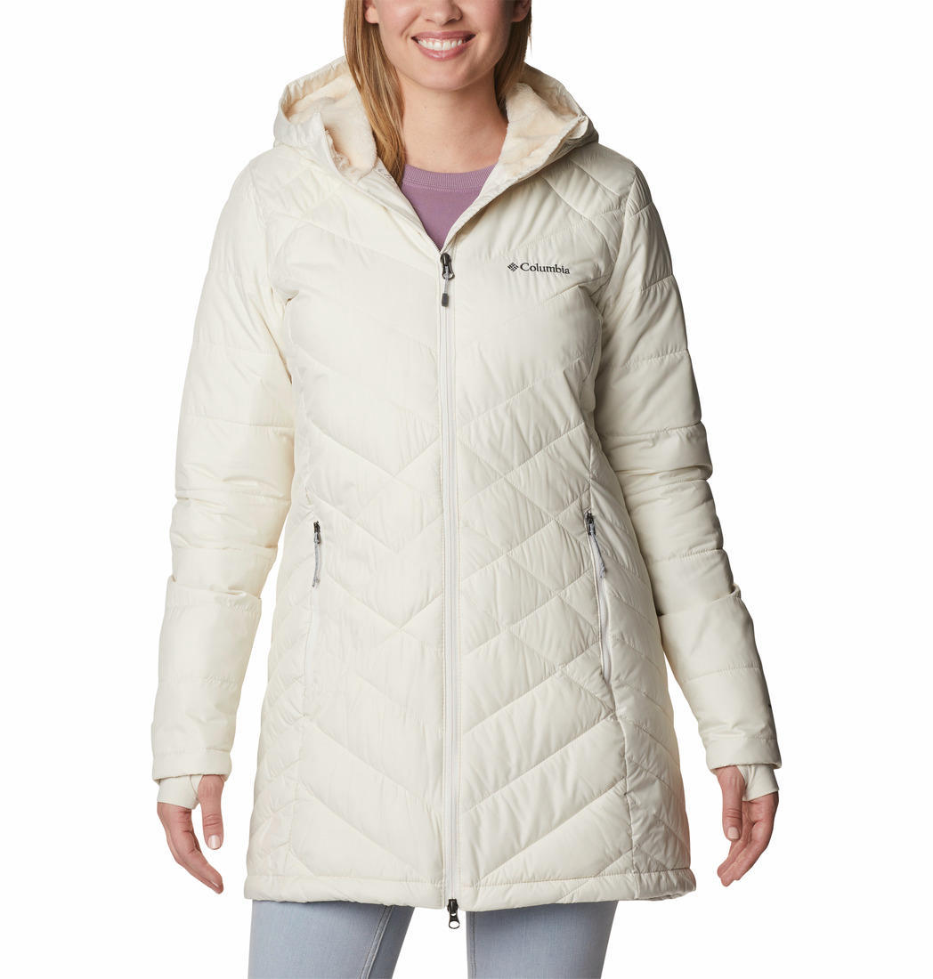 Columbia Women White Heavenly Long Hooded Jacket