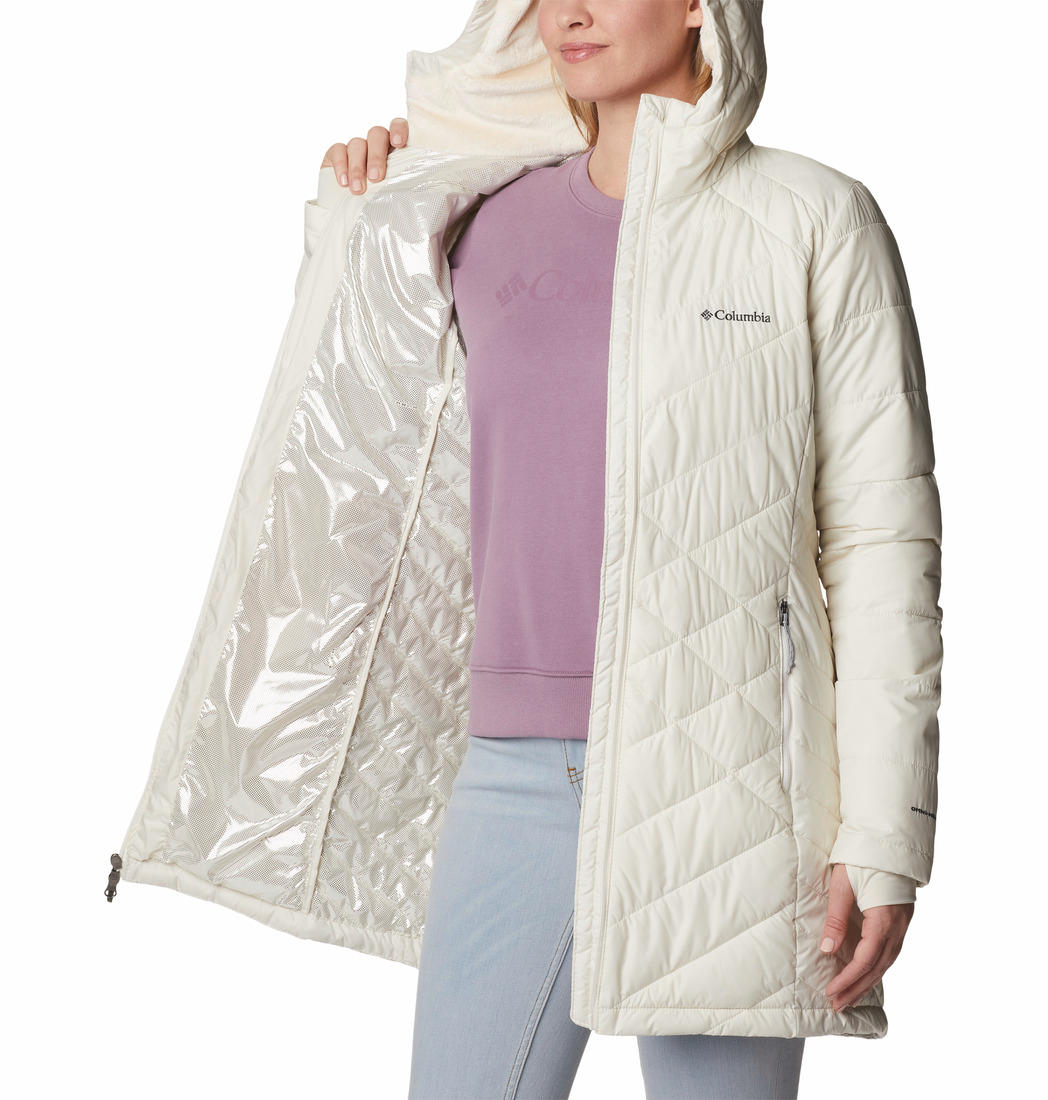Columbia Women White Heavenly Long Hooded Jacket