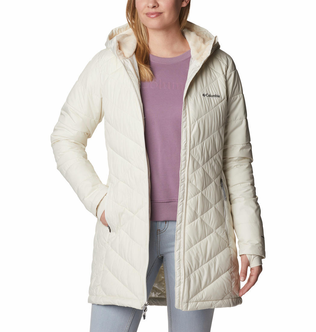 Columbia Women White Heavenly Long Hooded Jacket