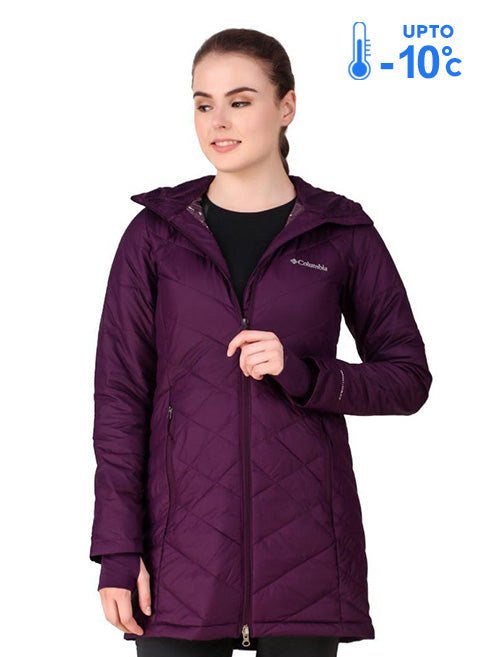 Columbia Women Maroon Heavenly Long Hooded Jacket