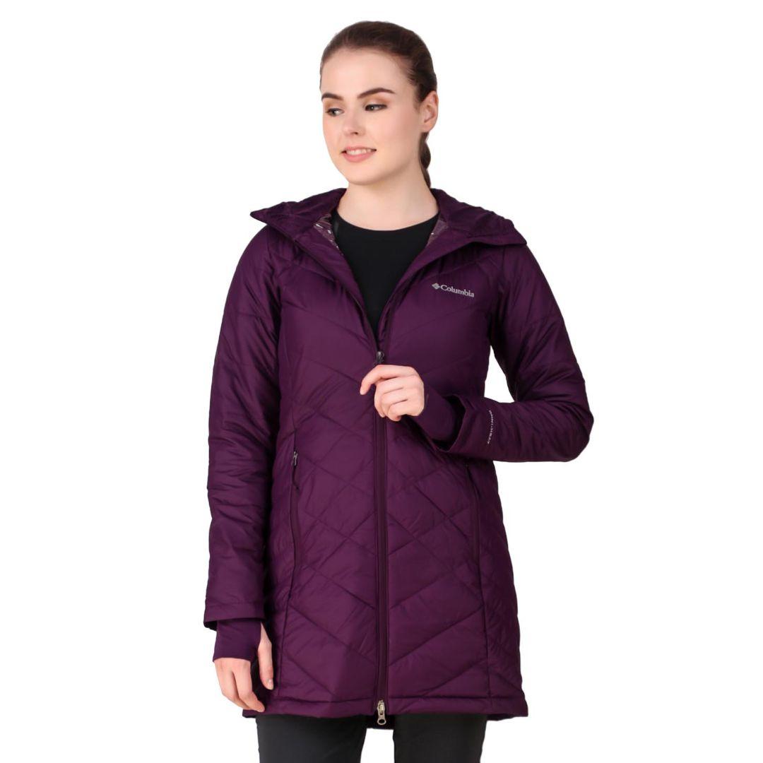 Columbia Women Maroon Heavenly Long Hooded Jacket