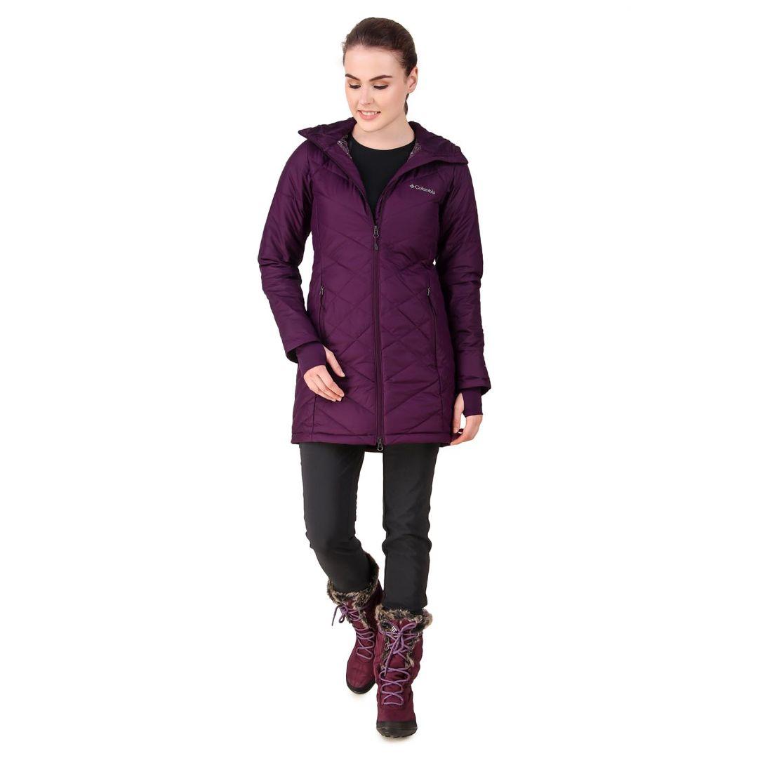 Columbia Women Maroon Heavenly Long Hooded Jacket