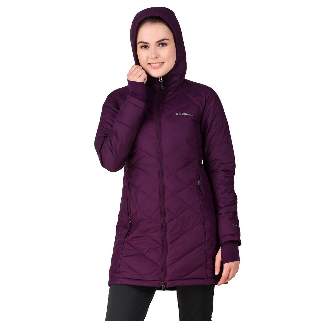 Columbia Women Maroon Heavenly Long Hooded Jacket