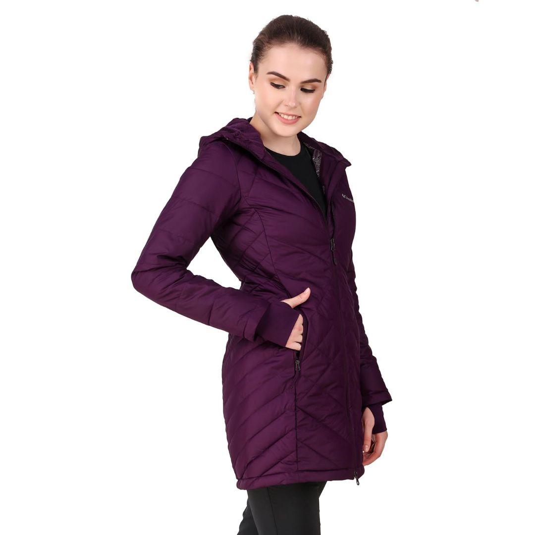 Columbia Women Maroon Heavenly Long Hooded Jacket
