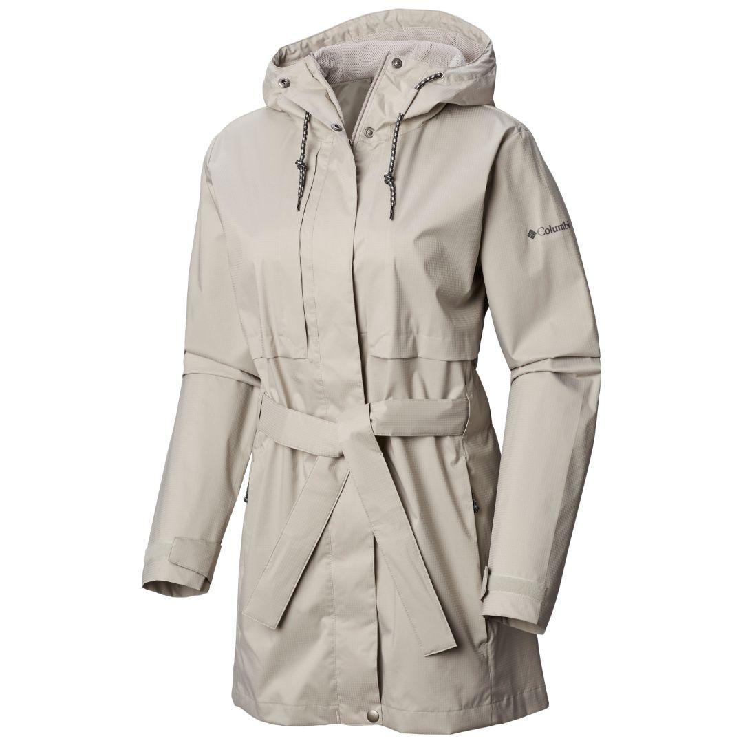 Columbia Women Grey Pardon My Trench Rain Jacket